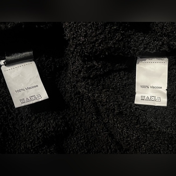 SHEIN black fuzzy crop top and high waist short set, size L - Picture 8 of 8